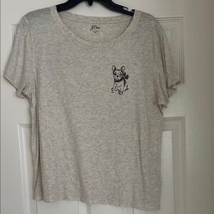 J. Crew Gray T-Shirt with French Bulldog